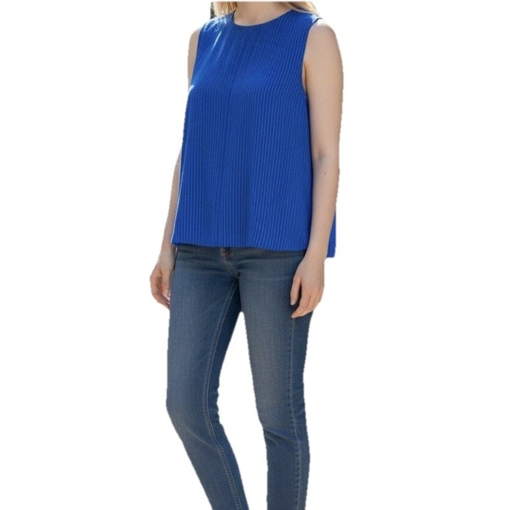 Loft Sleeveless Blouse Top‎ Royal Blue XS Light And Airy